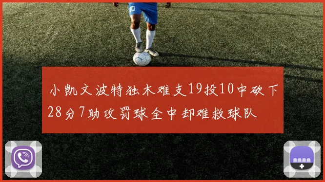 小凯文波特独木难支19投10中砍下28分7助攻罚球全中却难救球队